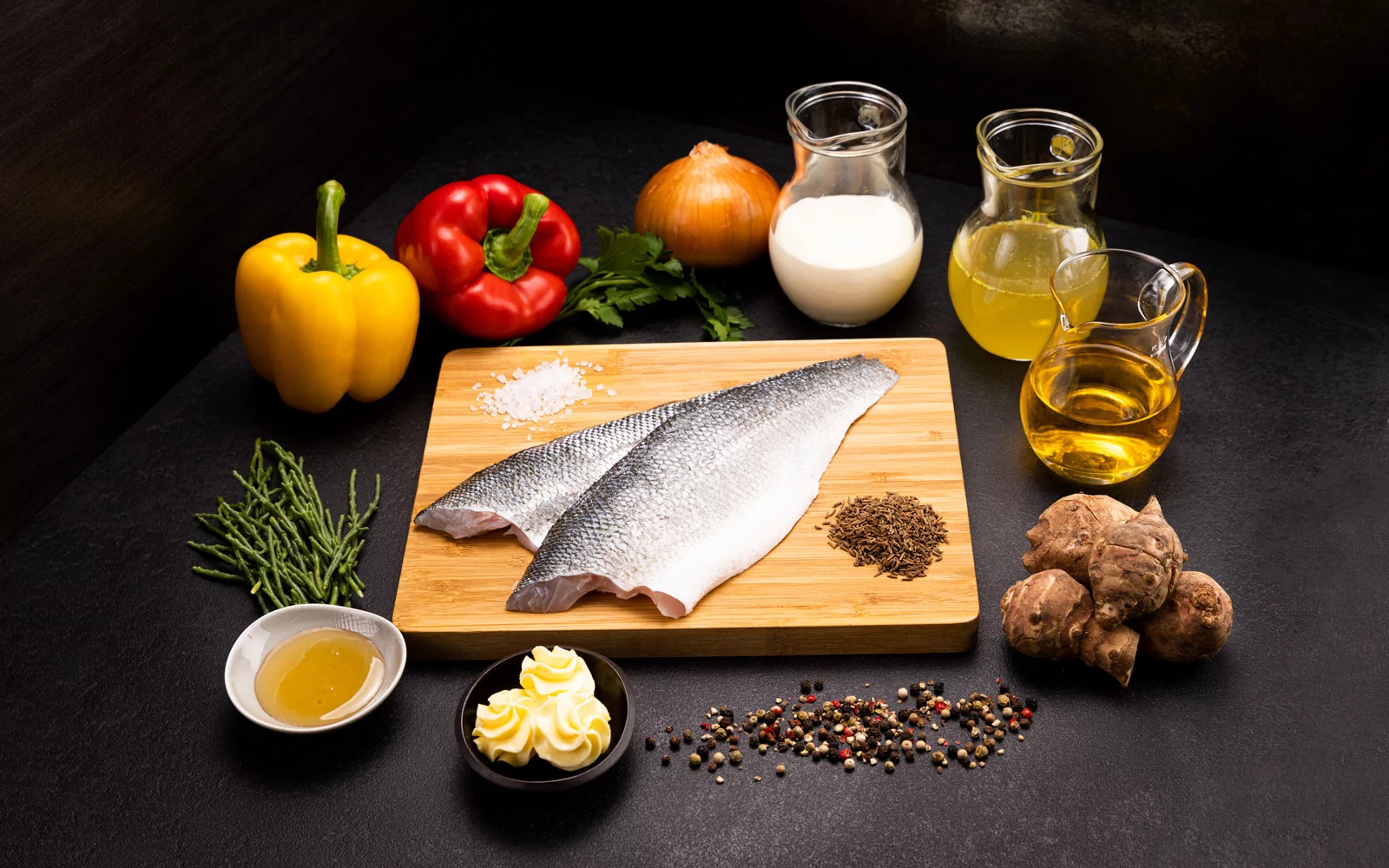 Zutaten: Gebratenes Wolfsbarschfilet