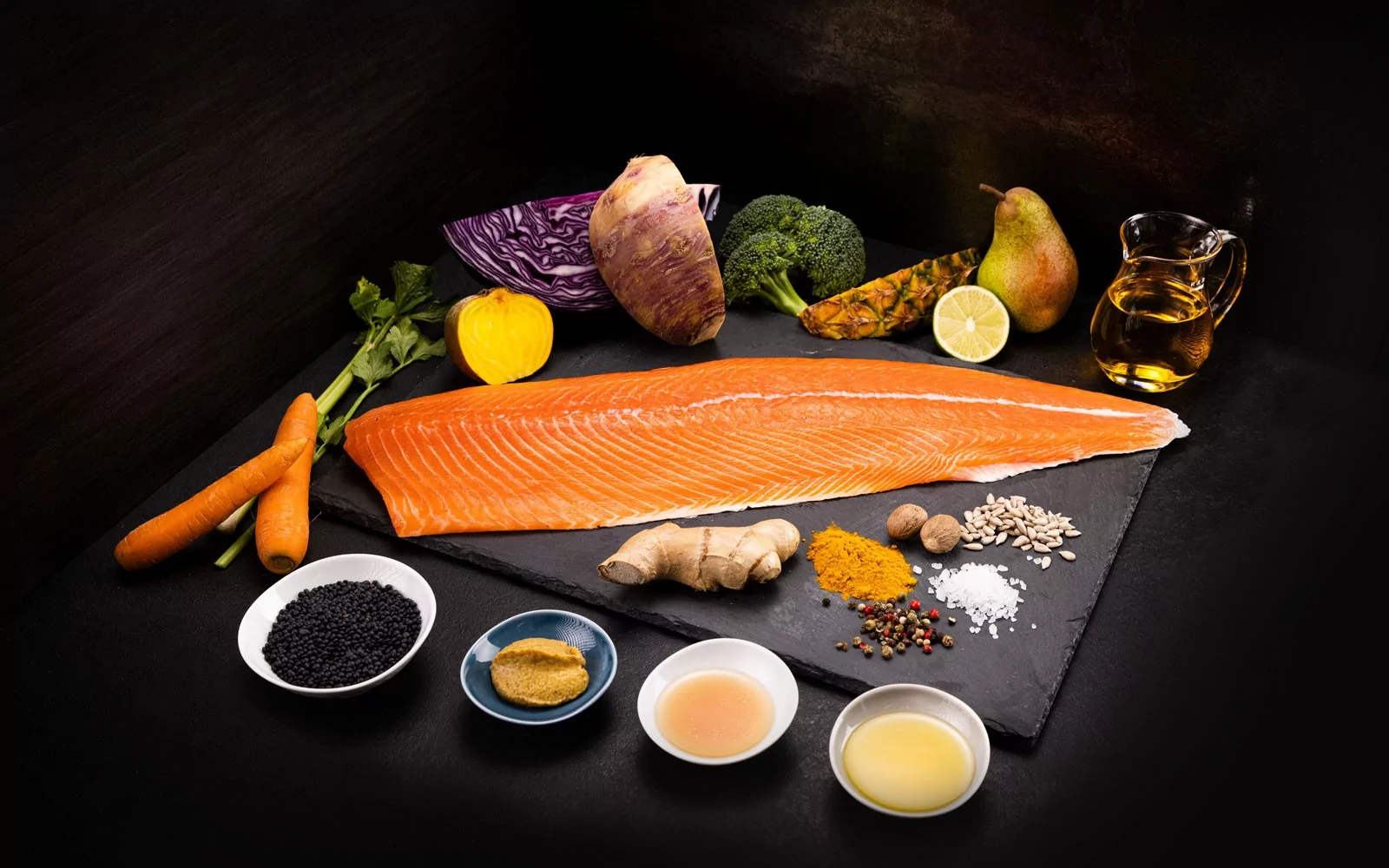 Zutaten: Herbst-Bowl mit Pulled Salm Zutaten: Herbst-Bowl mit Pulled Salm